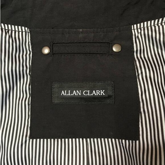 Allan Clark 50 Lightweight Hidden Button Up Blk Jacket Exterior Interior Pockets - Picture 4 of 9
